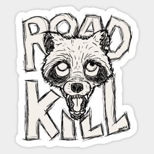 Roadkill Raccoon Sticker